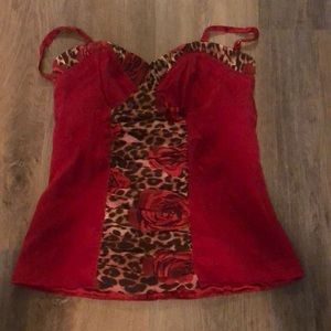 A y2k red cheeta top